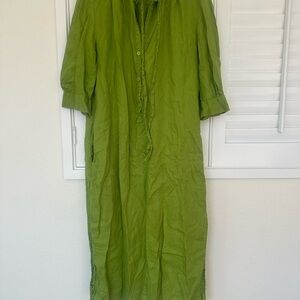 Zara Lime Green Women's Swim linen Cover-Up
